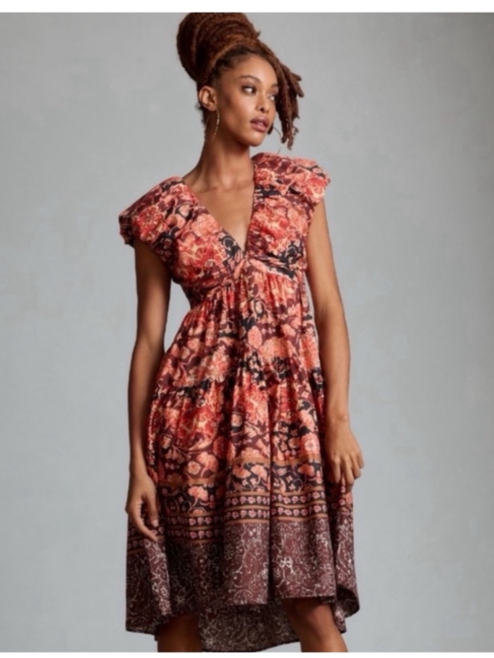 NWT Anthropologie Printed Floral Summer Babydoll  Dress, size 8 - Picture 4 of 16
